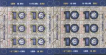 Румыния - 10 лет ЕВРО(2 малых листа, 2009).