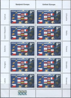 Чехия - Вхождение в Евросоюз. Малый лист(2004).