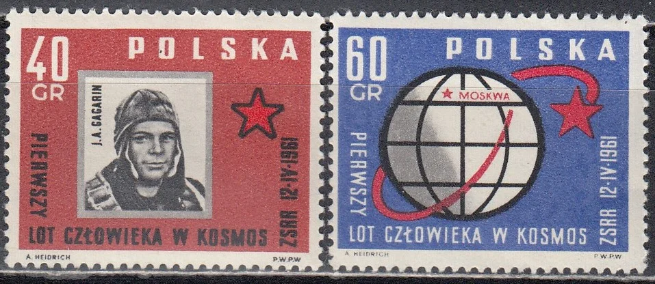 Польша - Полёт Гагарина в космос(1961).