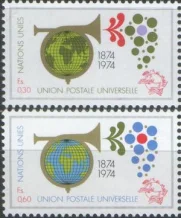 ООН(Женева) - 100 лет МПС/UPU(1974).