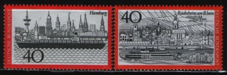 Германия - Города Гамбург и Рюдесхайм-на-Рейне(1973).