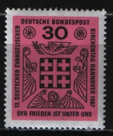 Германия - 13-я годовщина Дня немецкой евангелической церкви(1967).