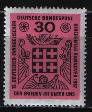 Германия - 13-я годовщина Дня немецкой евангелической церкви(1967).