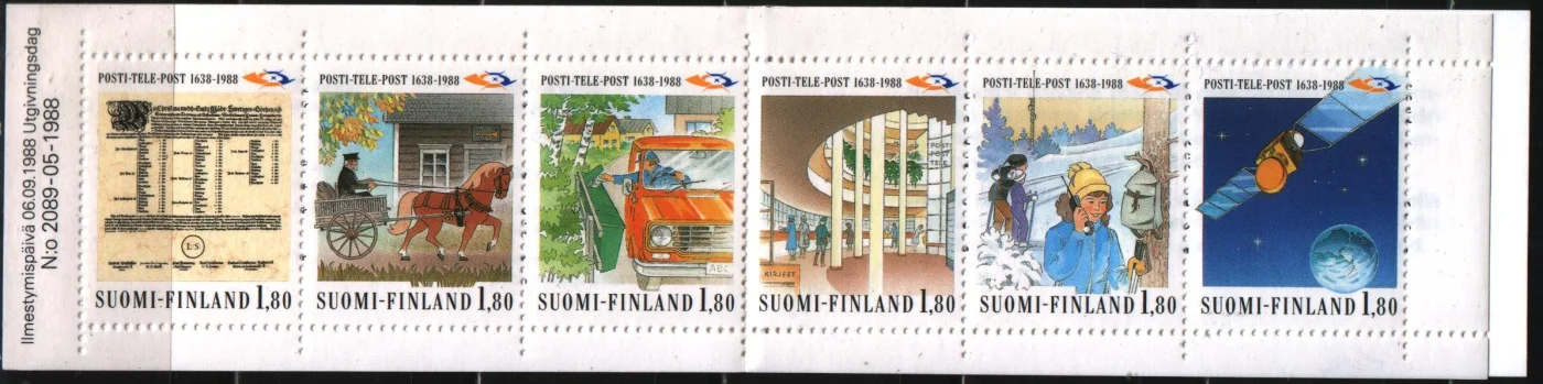 Финляндия - 350 лет почте Финляндии. Буклет(1988).