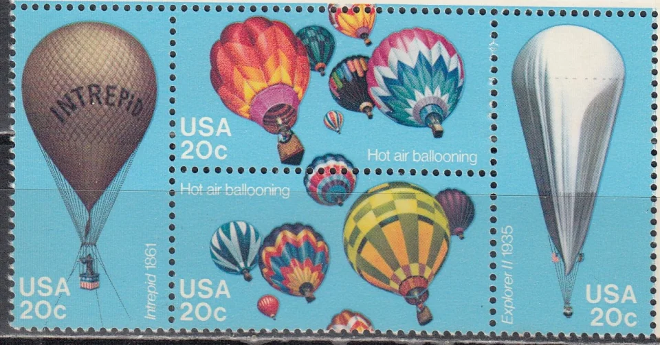 США - 200 лет авиации США. Воздушные шары(1983).