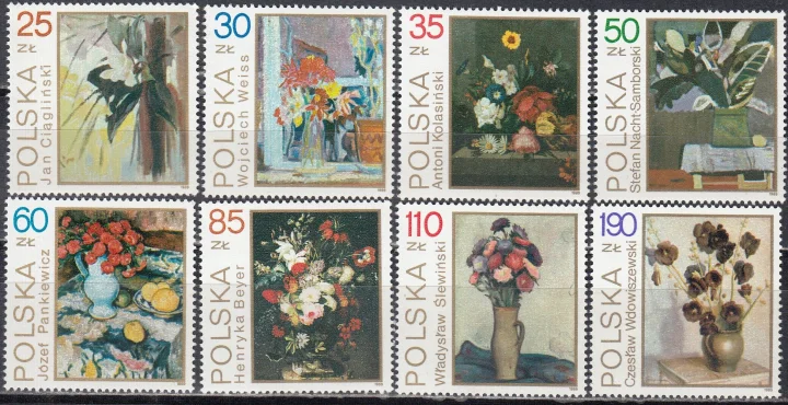 Польша - Натюрморты с цветами польских художников(1989).
