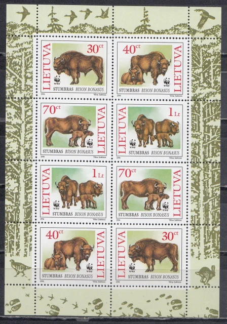 Литва - WWF Бизоны. Малый лист(1996).