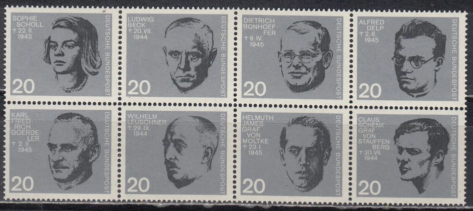 Германия - 20-я годовщина покушения на Гитлера. 20 июля 1944 года. Марки из блока(1964).