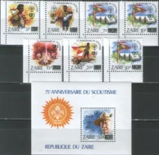 Заир - Скауты. Надпечатка(1985).