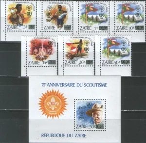 Заир - Скауты. Надпечатка(1985).