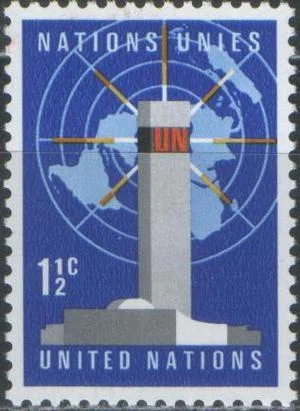 ООН(Нью-Йорк) - Штабквартира и эмблема ООН(1967).