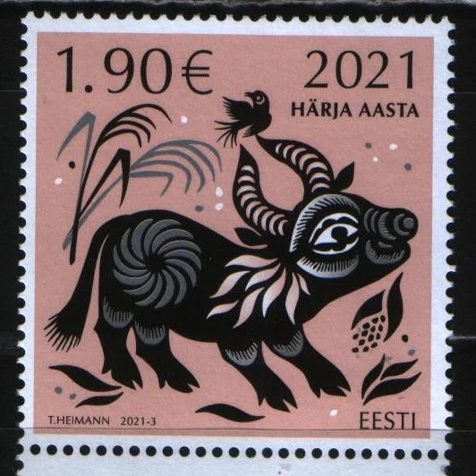 Эстония - Новый 2021 год. Год быка.
