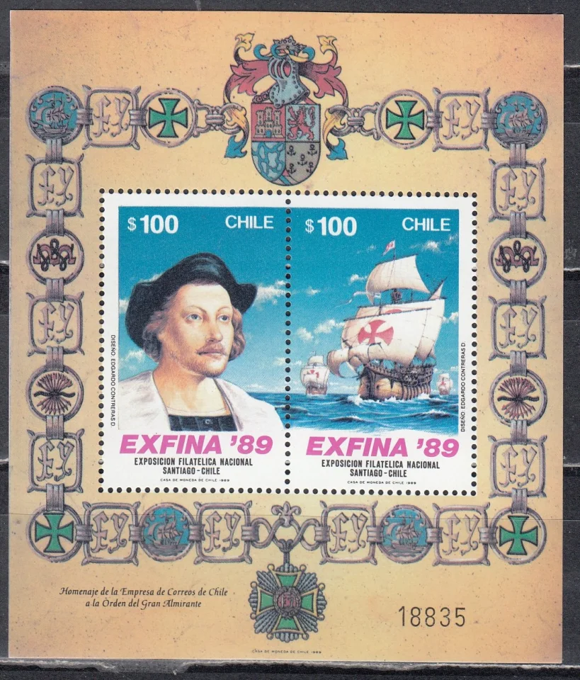 Чили - Колумб. Парусники(1989).