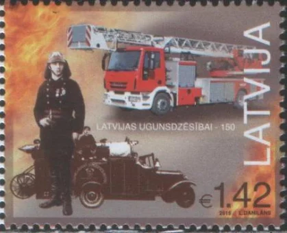 Латвия - 150 лет пожарным бригадам Латвии(2015).