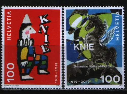 Швейцария - 100 лет Швейцарскому национальному цирку "Knie"(2019).