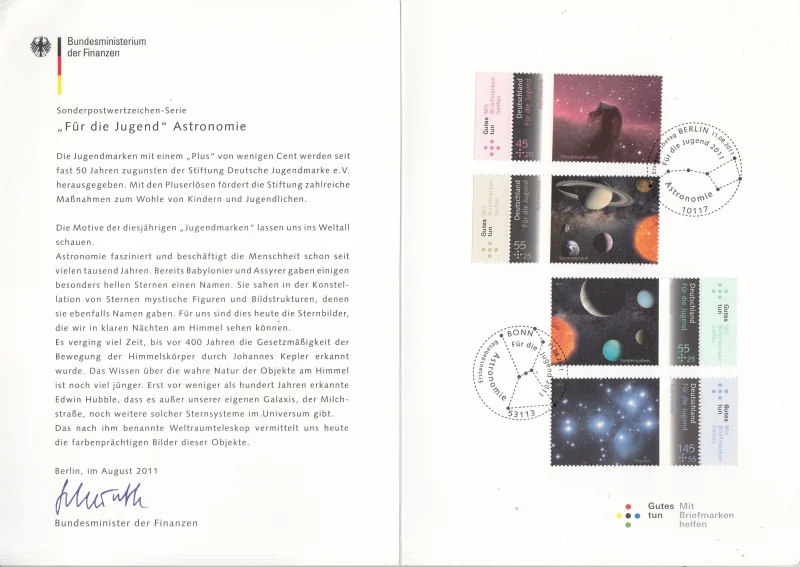 Германия - ETB(гашение первого дня). Астрономия(2011).