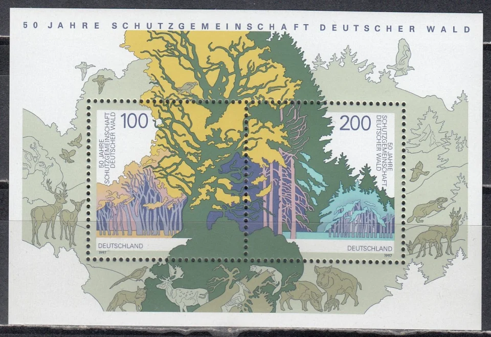 Германия - 50-летие Общества защиты немецких лесов(1997).