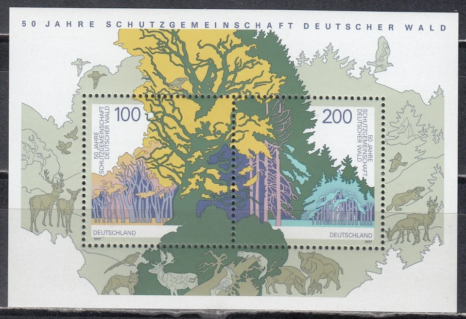 Германия - 50-летие Общества защиты немецких лесов(1997).