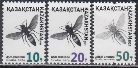 Казахстан - Красная книга Казахстана. Осы. Насекомые. Стандарт(2024).