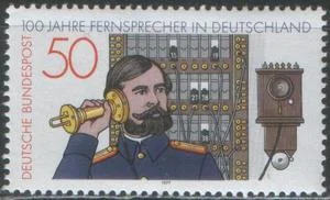 Германия - 100 лет телефону в Германии(1977).
