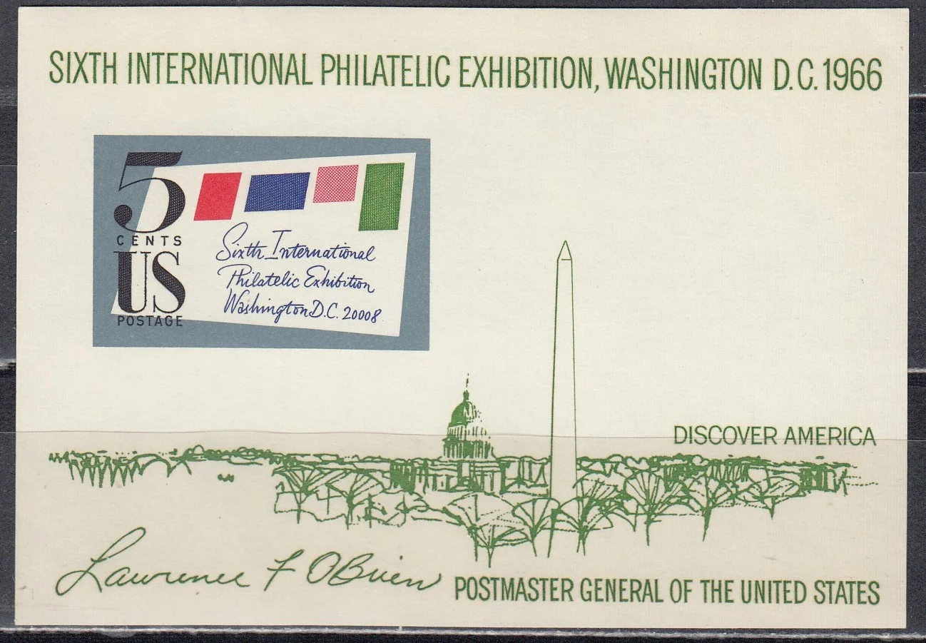 США - Шестая международная филателистическая выставка. Блок(1966).