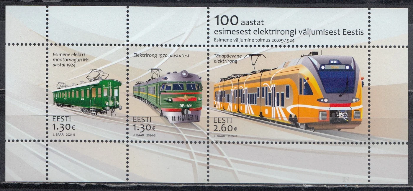 Эстония - 100 лет электропоездам Эстонии(2024).