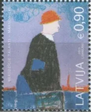 Латвия - Картина "Прохожий". Слепые таланты - Живописцы(2019).