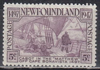 Ньюфа́ундле́нд - 450-летие открытия Ньюфаундленда. Парусник "MATTHEW"(1947).