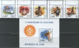 Заир - 75 лет скаутам(1982).