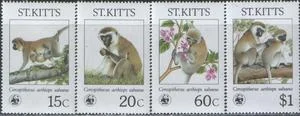 Сант Киттс - WWF. Обезьяны(1986).