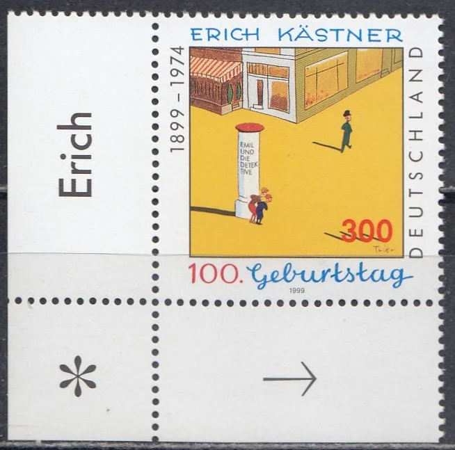 Германия - 100-летие со дня рождения Эриха Кестнера, писателя(1999).