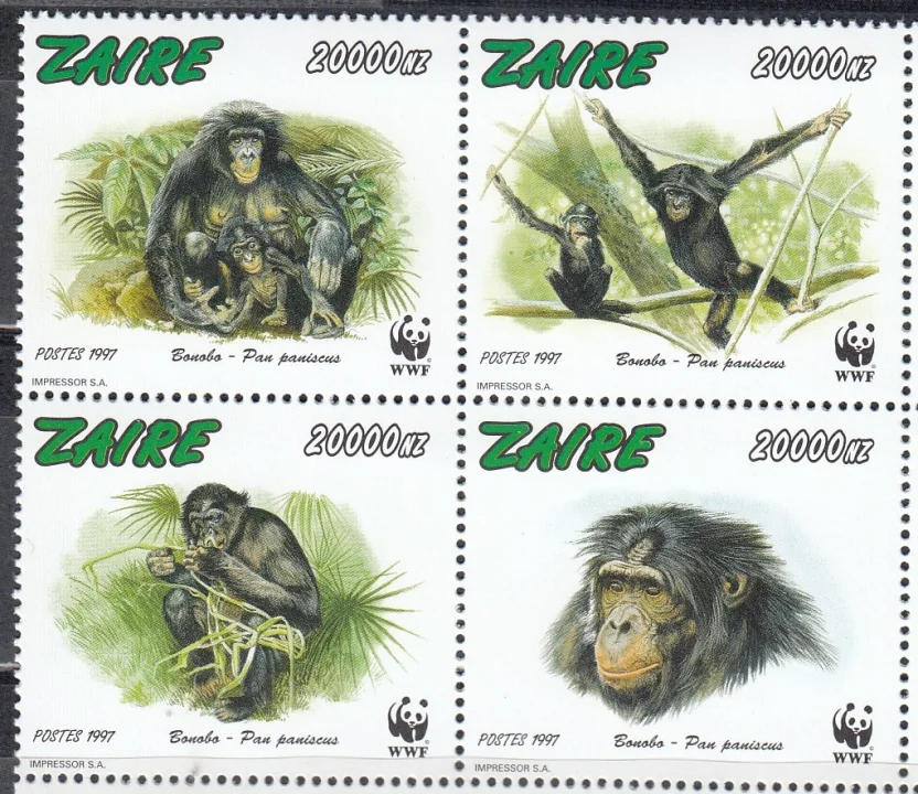 Заир - WWF. Обезьяны(1997).