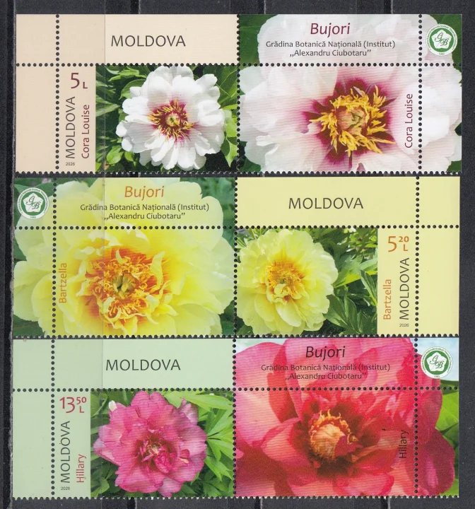 Молдова - Пионы. Купоны(2026).