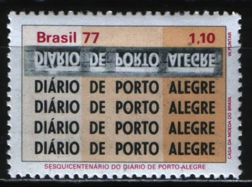 Бразилия - 150 лет бразильской газете "Diario de Porto Allegre"(1977).