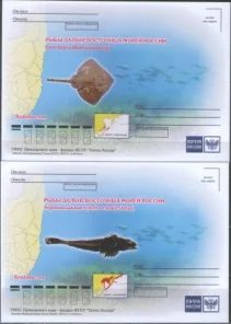 Россия - Рыбы Дальневосточных морей России. 4 ПК. 2018(14).