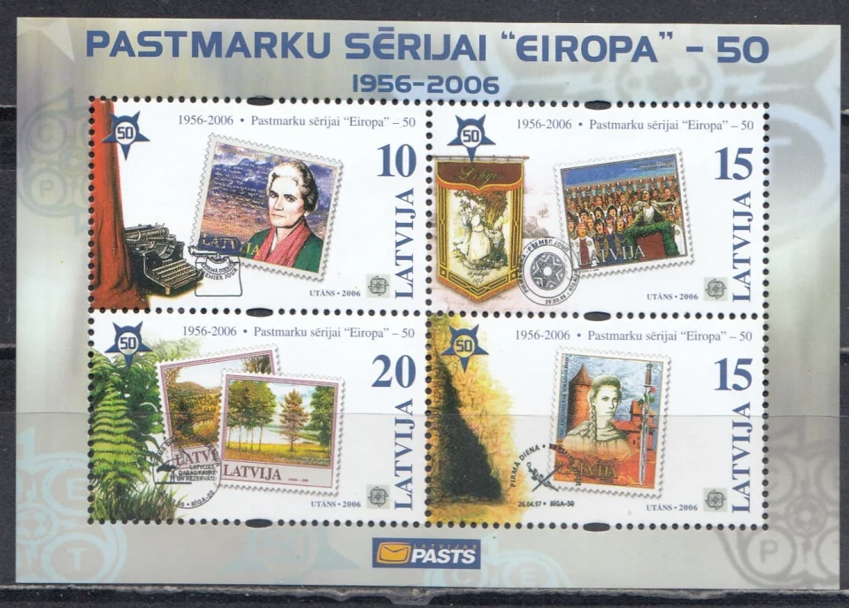 Латвия - 50 лет маркам Европа СЕПТ(2006).