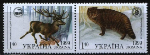 Украина - Олень и лесной кот(1999).
