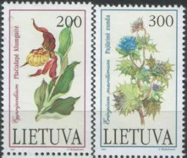 Литва - Цветы. Красная книга Литвы(1992).