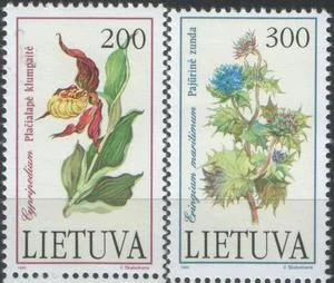 Литва - Цветы. Красная книга Литвы(1992).