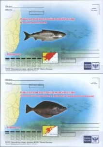 Россия - Рыбы Дальневосточных морей России. 4 ПК. 2017(7).