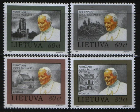 Литва - Визит Римского Папы Павла II в Литву(1993).