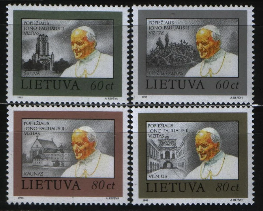 Литва - Визит Римского Папы Павла II в Литву(1993).